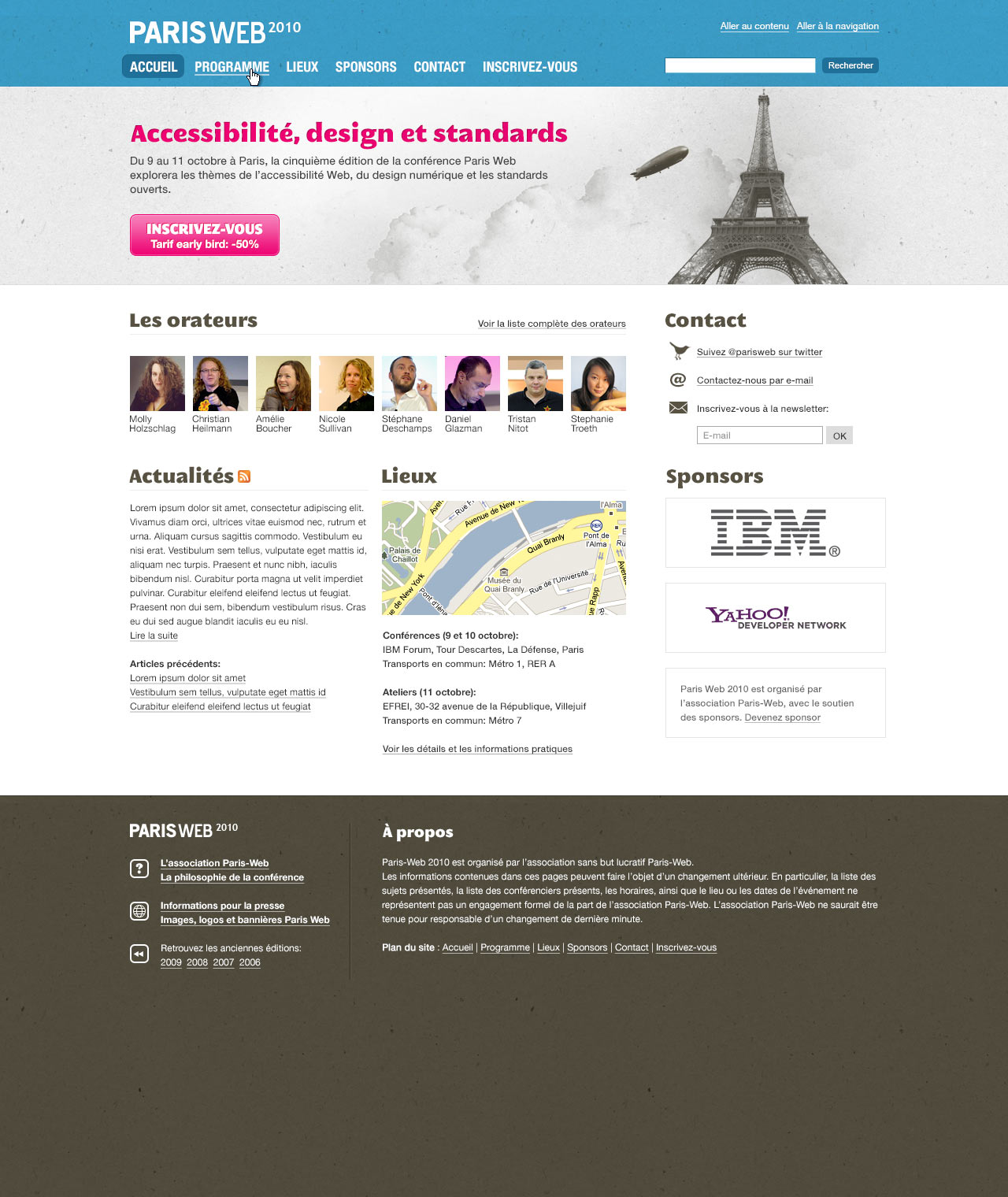Paris Web 2010 mockup